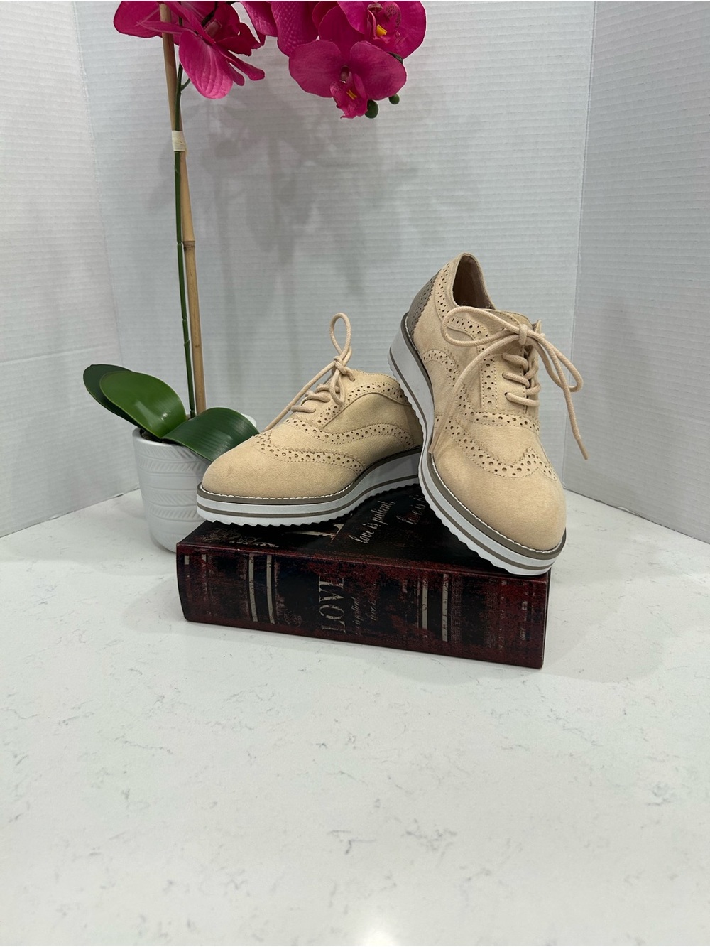 torrid Beige Suede Wingtip Derby Sneakers